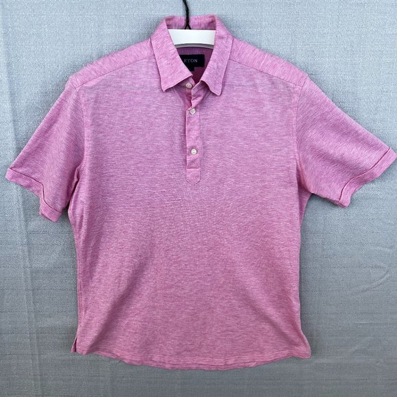 Eton Oxford Pique Contemporary Fit Popover Shirt Pink L - Picture 1 of 15